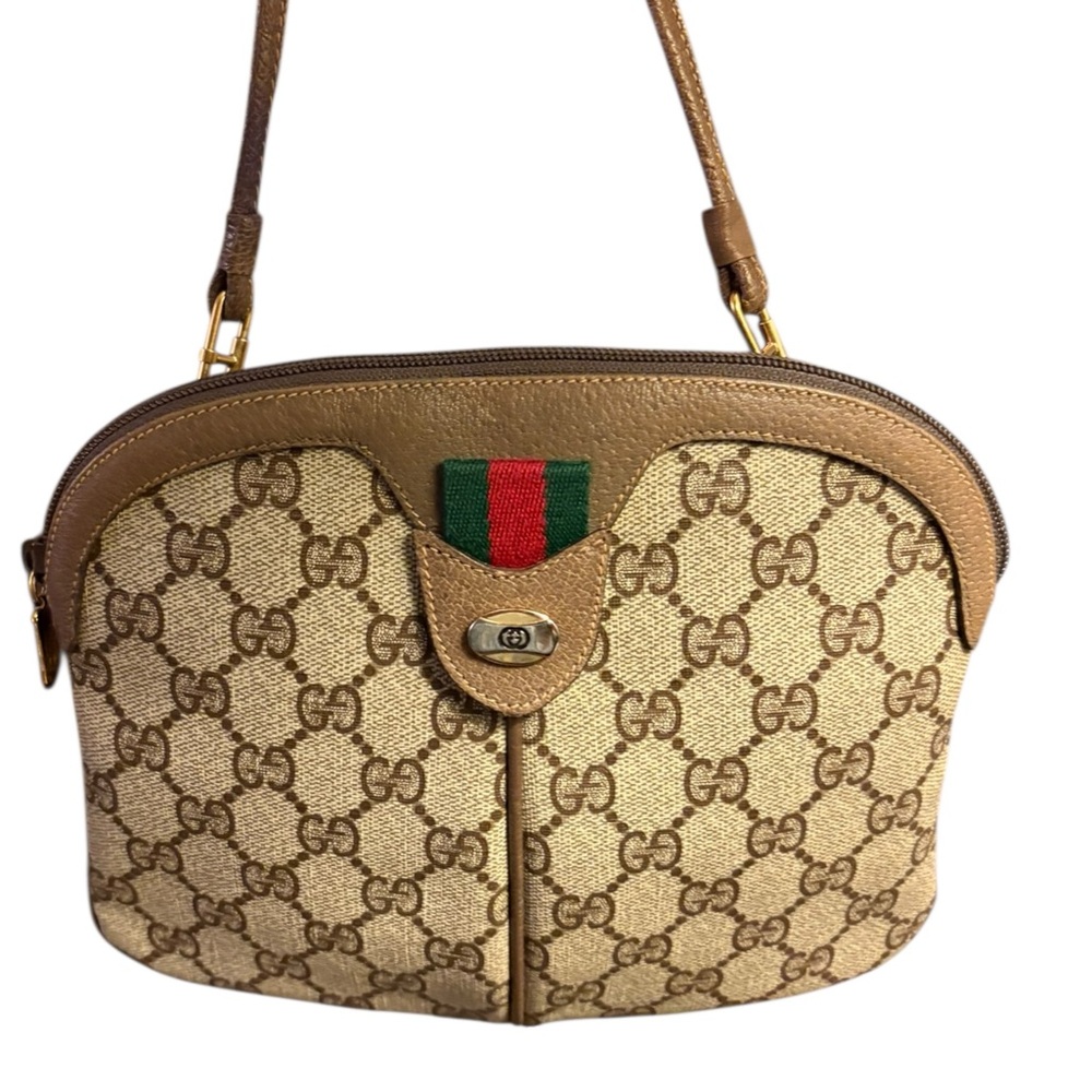 Vintage Gucci GG Supreme Web Sherry Line Domed Shoulder Crossbody Bag